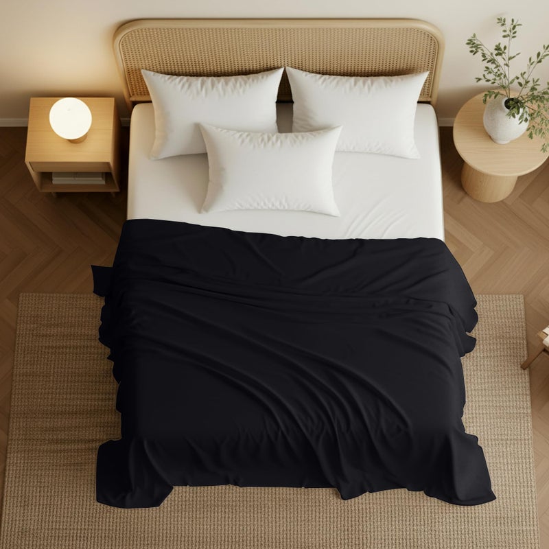Utopia Bedding Flat Sheet - 1 Pack (Queen, Black) - Soft Brushed Microfiber Fabric - Shrinkage & Fade Resistant Top Sheet - Easy Care Bed Sheet - Image 3